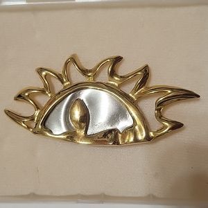Vintage Half Sun Brooch